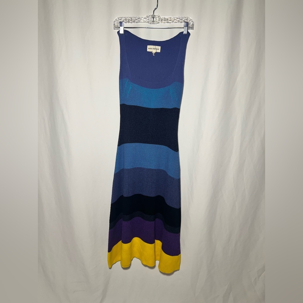 Mara Hoffman Sleeveless Knit Color-block Midi Dress | L - Picture 5 of 9